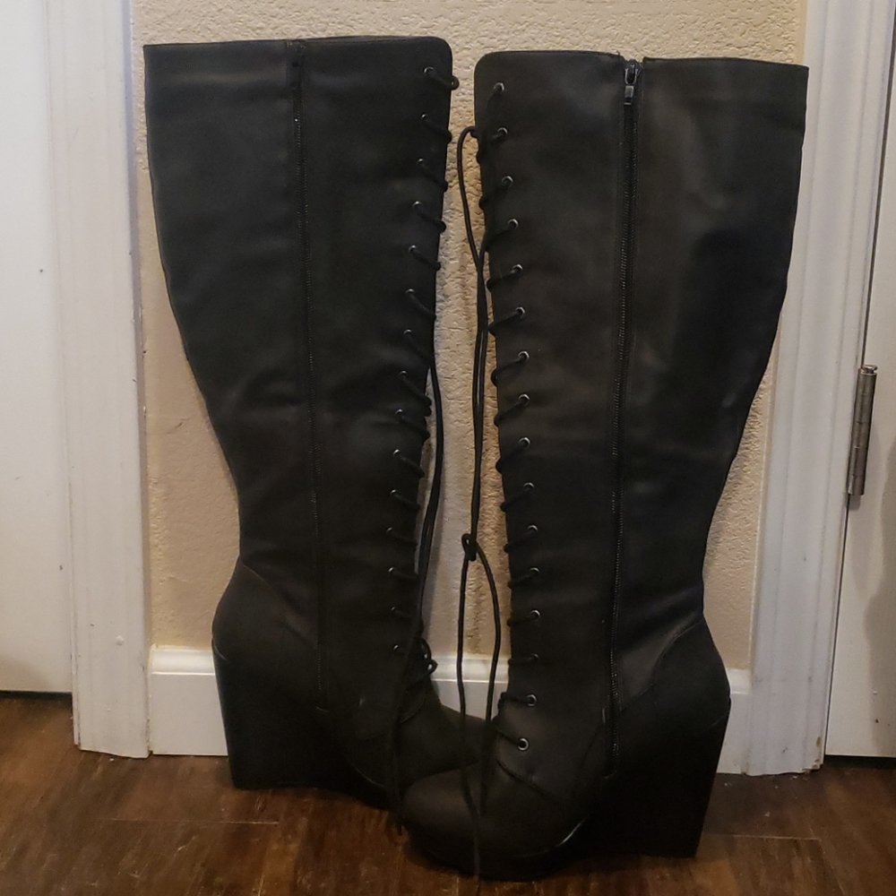Torrid Faux Leather Knee High Leather Boots 7W